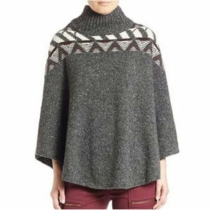 Joie Ozora Nap Wool Mockneck Poncho